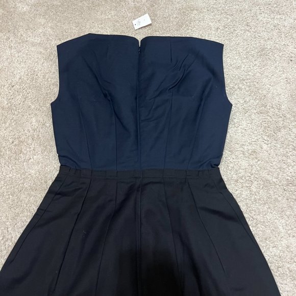 Gap Dress Size 0 A Line Navy Blue Black Colorblock Sleeveless Boat Neck NWT - Picture 5 of 10